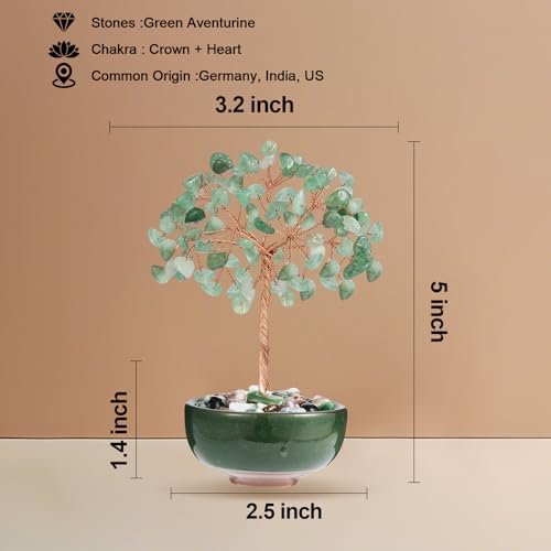 Green Aventurine Tree of Life, Healing Crystal Spiritual Home Decor Green Aventurine Tree-1