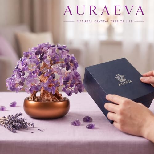 Natural Amethyst Crystal Tree, Handmade Crystal Money Tree for Home Decor