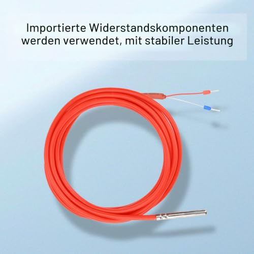 Aideepen PT1000 Temperature Sensor, 1 Piece 2 Metre Silicone Cable Digital Waterproof Temperature Sensor with Stainless Steel Probe, Temperature Measuring Range -50°C ~ 180°C 1 x 2 m