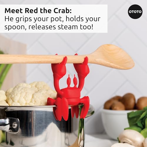 OTOTO Prep Pals Bundle of Red the Crab, Nessie, Crabby - Cute Kitchen Accessories, Kitchen Gadgets, Spoon Rest for Stove Top, Soup Ladle, Pasta Strainer, Funny Unique Gifts, Cooking Gifts BUNDLE - Prep Pals