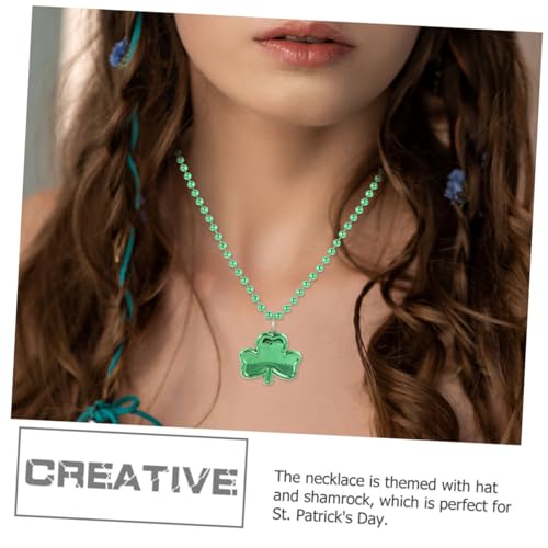 TOYANDONA 14pcs St Patrick's Day Necklace Clover Necklace Creative Neck Pendants Costume Accessories for St Paddys Day Decorations