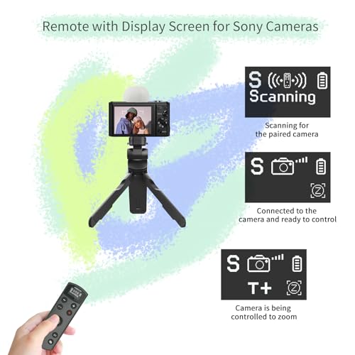Remote Control for Sony Camera,USB-C Rechargeable Wireless Shutter Release Black Display Remote Control for Sony