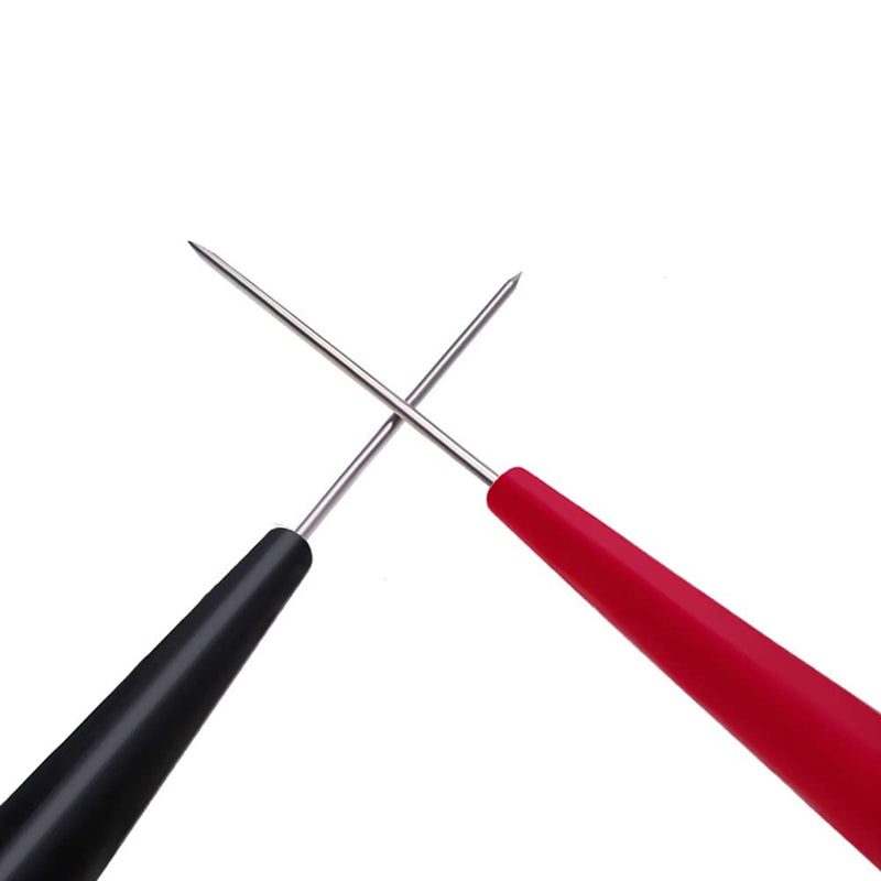 Automotive Industry Back Sample Pins, Red & Black, Pack of 4 | Durchsteck-Messspitzen für Multimeter, 4mm Buchse, 0.7mm Puncture Probe Nadel, 30V/10A, Für kleine IC Pins Elektronikprüfung Red-and-black 4 Stück