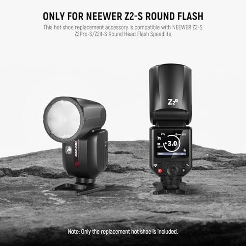 NEEWER Z2-S Hot Shoe Replacement, for Z2-S/Z2Pro-S/Z2II-S Round Head Flash Compatible with Sony Camera, Speedlite Hot Shoe Adapter Repair Part with Upgraded Metal Contact Interface