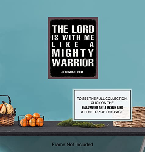 Christian Religious Gifts for Men - Catholic Wall Art Decor - Inspirational Scripture Bible Verses - Spiritual Positive Quotes - Man Cave, Home Office, Boys Bedroom - Motivational Sayings - Man of God