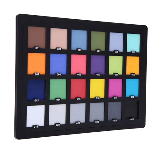 Color test card for camera calibration, digital color correction, 24-color card test for color matching in photo and video editing palette board