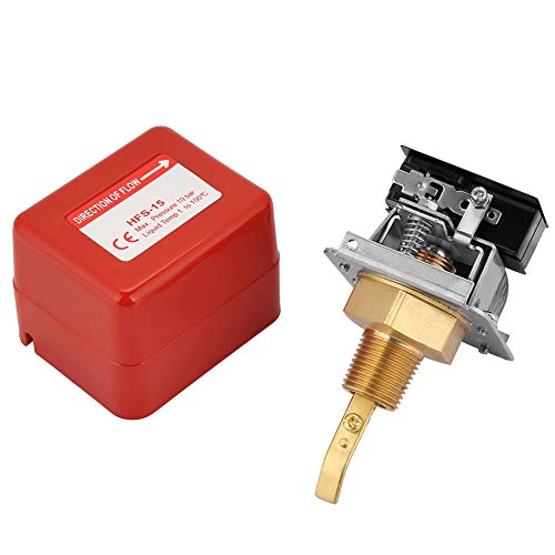 Water Flow Switch Automatic Paddle Flow Switch 1/2 Inch for Water and Oil Flow Monitor Thread Connection for Liquid Measurement