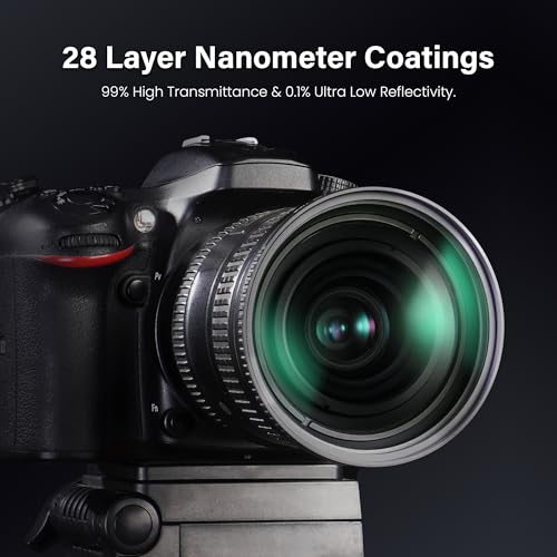 Walking Way 72MM Ultra-Low Reflectivity MCUV Lens Filter, UV Protection Filter 28 Multi-Layer Coating Ultra-Slim HD Waterproof Scratch Oil Resistant Lens UV Filter, HD High Transmittance Optical Glass