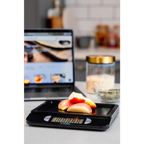 Taylor Pro Accurate USB Rechargeable Kitchen Scales with Tare Function in Gift Box, Stainless Steel