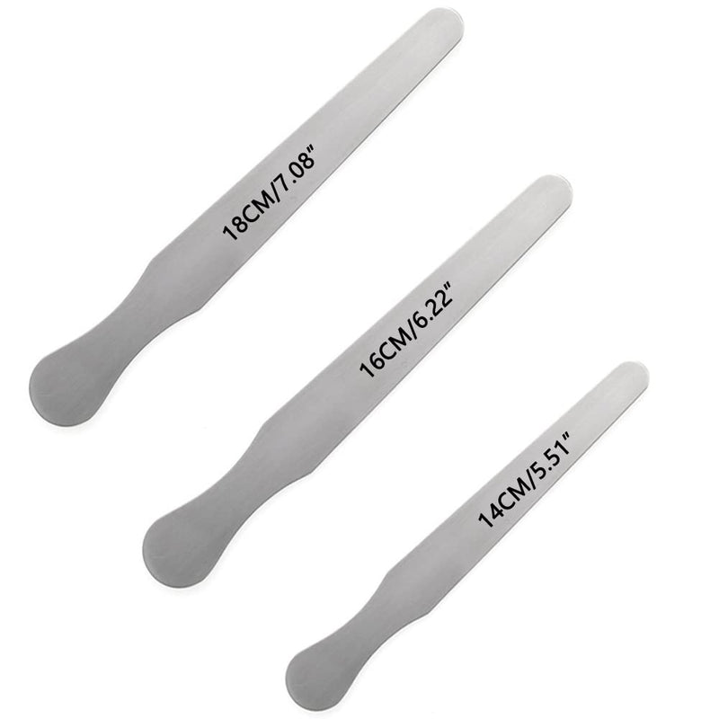 3 Pieces Stainless Steel Tongue Depressors for Arts Crafts Beauty Salon Dental Examination (14cm+16cm+18cm)
