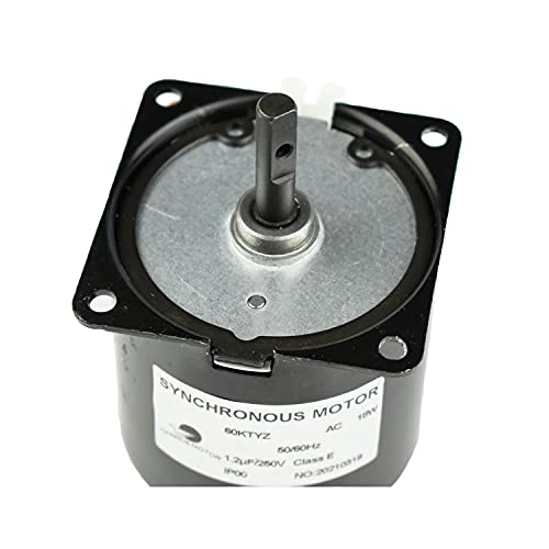 60KTYZ Synchronous Gear Box Motor AC 220V 60/72r/min CW/CCW High Torque Gearbox Electric Motor Contaolable DirectionI 18W for Double Power Switch and Electric 60/72RPM