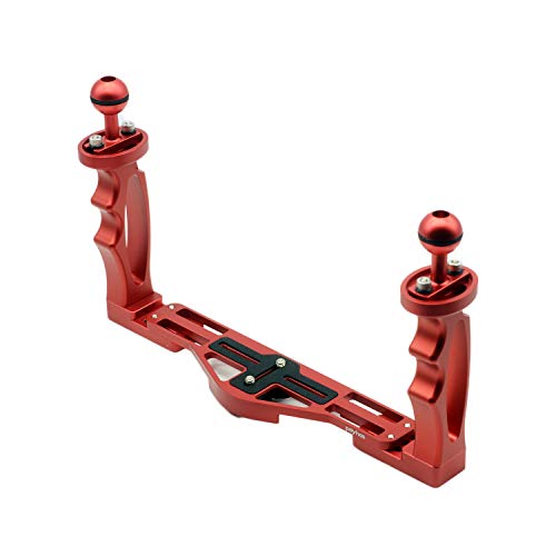 Underwater Camera Tray, Poyinco Aluminum Underwater Tray for Underwater Camera Housings C Version-red