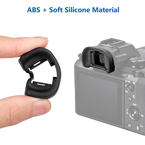 Updated Soft Silicone Camera Eyepiece Eyecup for Sony A7III A7II A9 A7S A99II A58 A7 A7R IV A7RIII A7SII, 2Pack Camera Hot Shoe Cover for Sony + 2Pack Camera Eye Cup Replacement for Sony EP-18