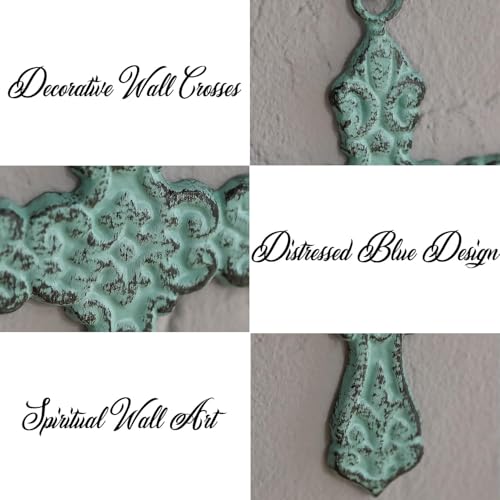 3 PCS Cast Iron Wall Crosses, Metal Decorative Hanging Crosses Wall Decor 4.25" x 6.69"