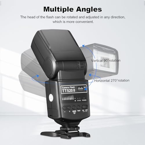 GODOX TT520 II Universal On-Camera Flash Speedlite with AT-16 Wireless Trigger Transmitter GN33 S1/S2 Modes Compatible for Canon Nikon Pentax Olympus Fujifilm Panasonic DSLR Cameras with Hot Shoe