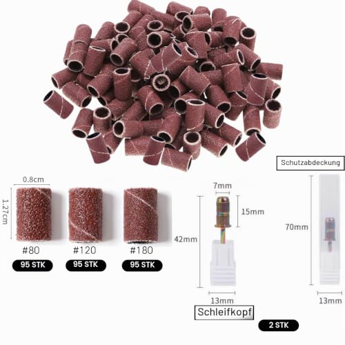 Sanding Sleeve Set for Dremel Sanding Attachments 80/120/180 Pack of 287 | Grit sanding drum with free box including 285 pieces sanding belt sleeves and 2 pieces sanding roller
