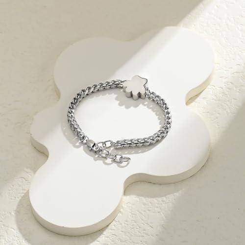 Paw Print Urn Bracelet for Ashes for Dog/Cat Cremation Jewelry Cute Animals Adjustable Memorial Keepsake Bracelets Jewelry for Ash Holder Silver