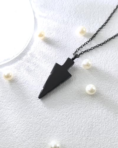 Arrow Head Urn Necklace for Ashes Cremation Jewelry Arrowhead Pendant Memorial Necklaces Ash Holder Keepsake Jewelry for Loved Ones with Fill Tool | Cremation Jewelry black