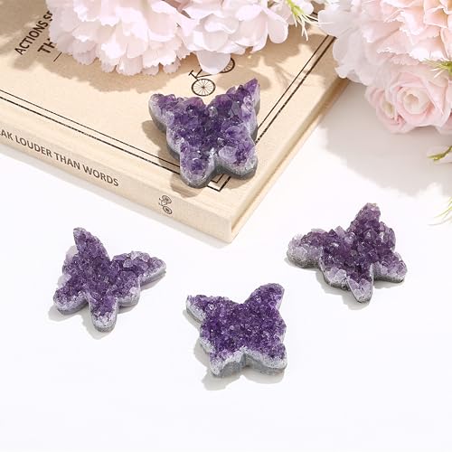 ZHIYUXI Butterfly Gifts Crystal Butterfly Cluster Amethyst Healing Crystals U# Butterfly