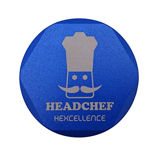 Headchef Hardcore Hexellence Ceramic Non-Stick Coated Metal Herb Grinder, 4 Piece, 62mm (Kiloton Blue)