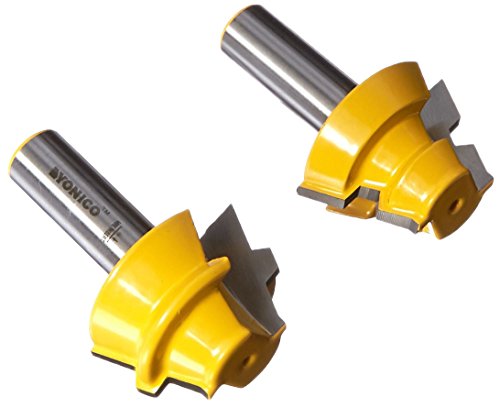 YONICO Lock Miter 22.5 Degree 2 Bit Router Bit Set 22.5 Degree 1/2-Inch Shank 15220 2 Bit - 22.5° - 1/2"-7/8" Stock - 1/2" Shank