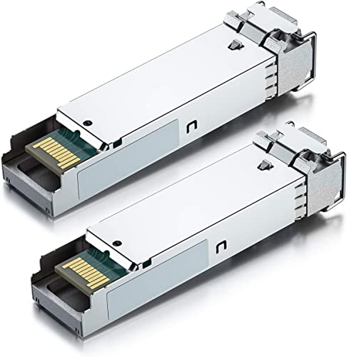 10Gtek One Pair 1Gb SFP Bidi Transceivers 2 km, 1000Base-BIDI Singlemode Simplex LC Module, 1550 nm/1310 nm, DDM, Compatible with Cisco 1000BASE-BX3-U/1000BASE-BX3-D, Ubiquiti UniFi UF-SM-1G-S, Open Switch 6) 1G-Bidi: 2km