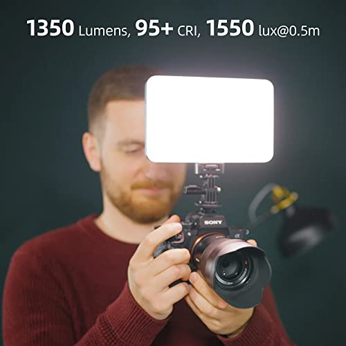 VILTROX RGB Led Panel Light, Smartphone Control Full Color On Camera LED Photography Light, 2600K-6800K Dimmable LED Video Light, with NP-F550 Battery (Sprite 15C) 15W RGB & Bluetooth