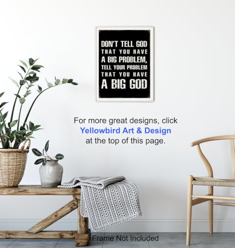 Religious Saying Wall Art - masculine Christianity - Christian Gifts for Men - Faith Wall Decor - Jesus God Motivational poster - Living room Home Office Man cave - spiritual Inspirational Home Decor