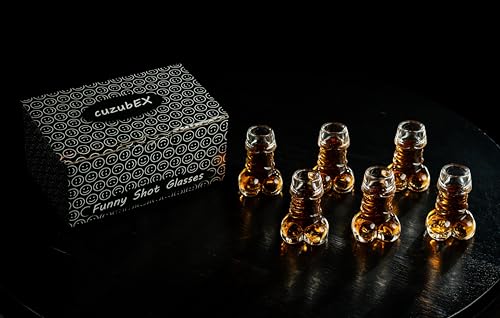Funny Shot Glasses Set of 6, Cups for Bachelorette Party, Gag Gift