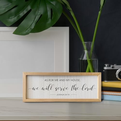 comurdyo As For Me And My House We Will Serve The Lord Sign 16"×6" Wood 16"L x 6"W Bible Verse Wall Decor （Wood)