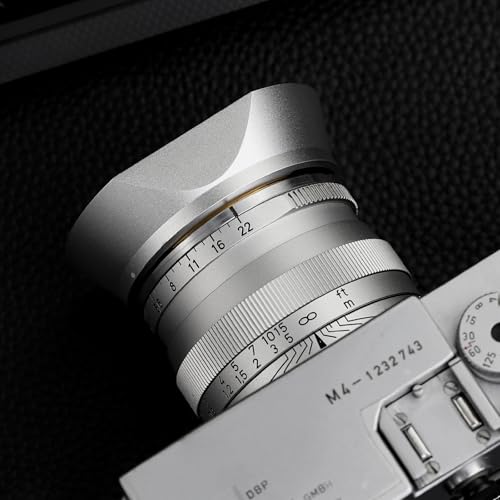 Haoge Square Metal Lens Hood for Voigtlander NOKTON 35mm f1.4, 40mm f1.4, 50mm f1.5 Aspherical II 28mm F1.5 VM Lens,Carl Zeiss Biogon T* 35mm f2 35mm f2.8 ZM, Planar T* 2/50 50mm f2 ZM Silver