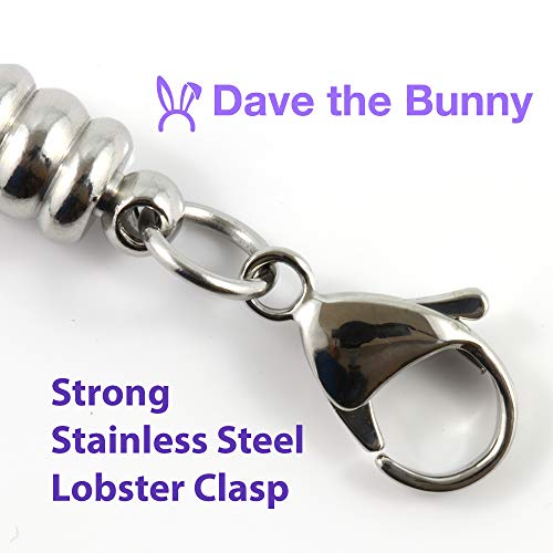 Dave The Bunny Pie Baking Slice 3D Fork Snake Chain Charm Bracelet