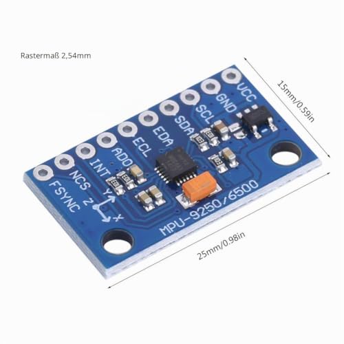 MPU9250 9 Axis 9 OF 16 Bit Gyroscope Acceleration Magnetic Sensor 9 Axis Posture Gyro Accelerator Compass Magnetic Field Sensor Module IIC/SPI (3-5V)