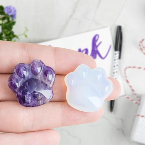 Opal Cat Crystal Worry Stone, Natural Healing Stone Gift Opal