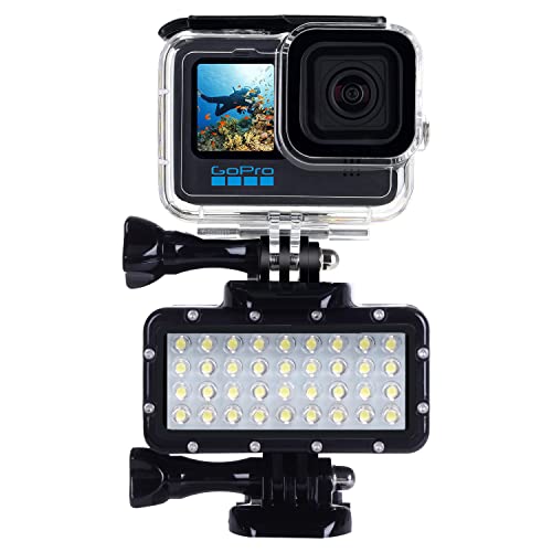 Suptig Diving Light High Power Dimmable Waterproof LED Video Light Fill Night Light Diving Underwater Light Waterproof 147ft for Gopro Mission Hero 13/Hero 12/11/10/9/8/7/6/5/5S/4/3+ DJI osmo Action