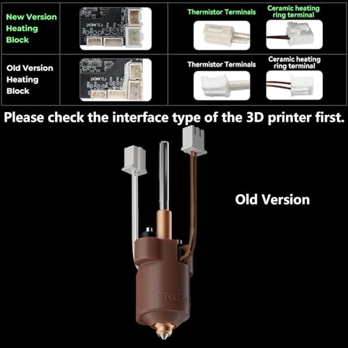 Creality K1C Ceramic Heating Block Kit, 3D Printer Parts All Metal Quick-Swap Nozzle Kit Heat Break 300°C High Temperature Resistance Hotend Heating Block Kit with for K1C K1C Old Version