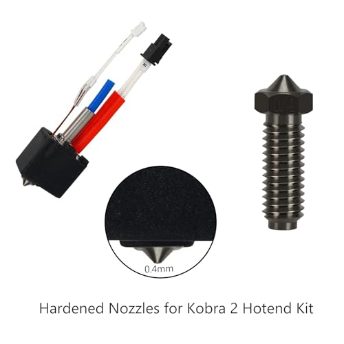 6 Pieces Hardened Steel Nozzles for Anycubic Kobra 2 3D Printer High Temperature Resistance 0.4mm Hardened Steel Nozzles for Cobra 2, Cobra 2 Neo, Kobra 2 Pro, Cobra 2 Plus, Cobra 2 Max Kobra 2 Harden Steel - 0.4mm