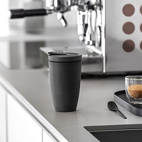 Villeroy & Boch Manufacture Rock Coffee To Go Mug, Premium Porcelain, 12 oz, Matte Black 11.8 Ounces