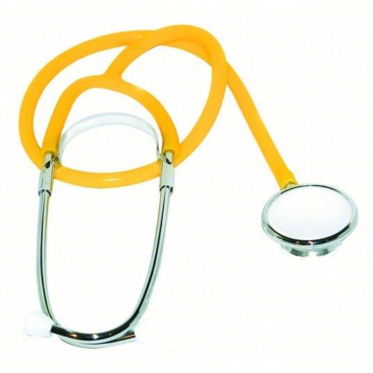 [Australia - AusPower] - Stethoscope – 22” Long Tubing, Lightweight Stethoscope with Aluminum Chestpiece – Single Head, Acoustic Sound Yellow Doctors, Nurses, Students, Medical and Home Use 1 