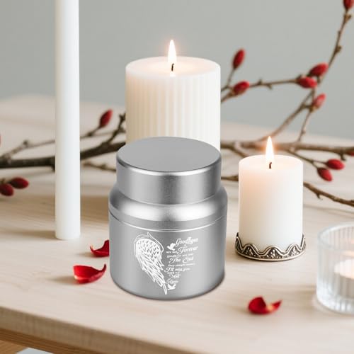 Small Urns for Human Ashes Cremational Keepsake, 2.2 Inches High Silver 1 Pack Silver
