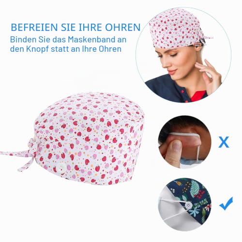 Adjustable Work Cap, Surgical Cap Fabric, Cotton Nurse Cap with Buttons, Adjustable Cotton Dust Cap, Adjustable Work Caps, Printed Unisex, Hair Cover with Sweatband