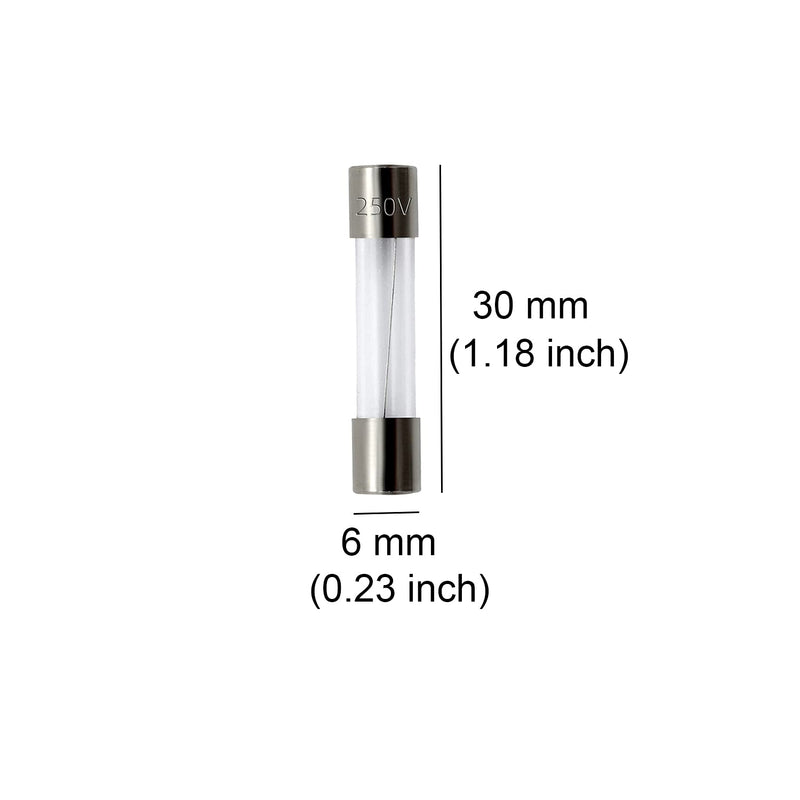 [Australia - AusPower] - Pack of 10 pcs F2AL Fast-Blow Fuse 2A 250V Glass Fuses 0.23 x 1.18 inch / 6 x 30 mm (2amp) (F2A) 