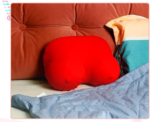 ITODA Boobs Breasts Pillow Cushion Funny Throw Pillow Home Bedroom Decor Cushion Soft Memory Foam Sleep 3D Creative Breast Shape Sleeping Backrest with Washable Removable Cover Red