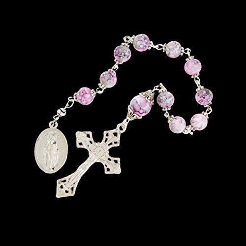 Pink Marble Pocket Rosary.
