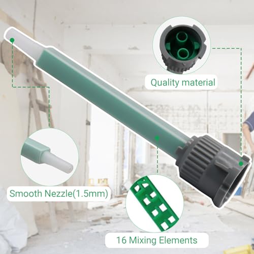 Rierdge 20-piece mixing nozzles for 50ml dual-barrel resin applicator adhesive dispenser 马会