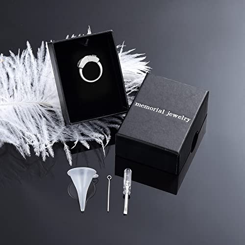 Infinite Feather 12 Birthstone Mini Ring Hold Loved Ones Ashes Cremation Urn Ring for Women Finger Ring Memorial Jewellry May-size 7