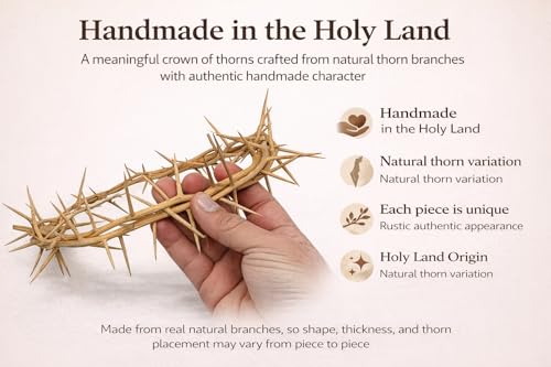 ZULUF 7.5" Crown of Thorns from Bethlehem Jerusalem – Authentic Holy Land Passion of Christ Gift Boxed Ornament HLG027
