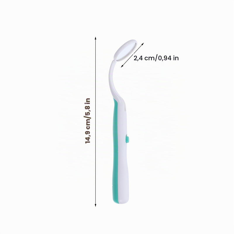 Healifty Dental Mouth Mirror with Bright LED Light Inspection Mirror Curved Angle Dentist Oral Care Oral Care Oral Control Extension Tool Eyelash Extension Tool Green