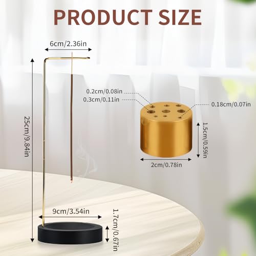 2-in-1 Wooden Incense Stick Holder with Cone Spool, Upside Down Incense Holder for Sticks, Home Yoga Meditation Spa Decoration Accessories