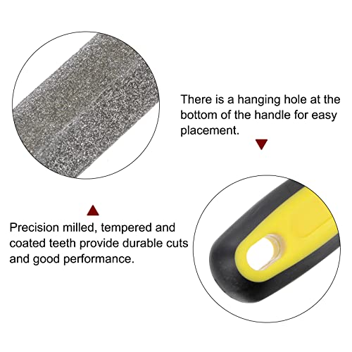 HARFINGTON Diamond Coated File 12 Inch 80 Grits Square Files Tools with Plastic Handle for Metal Glass Wood Stone Grinding Polishing Engraving